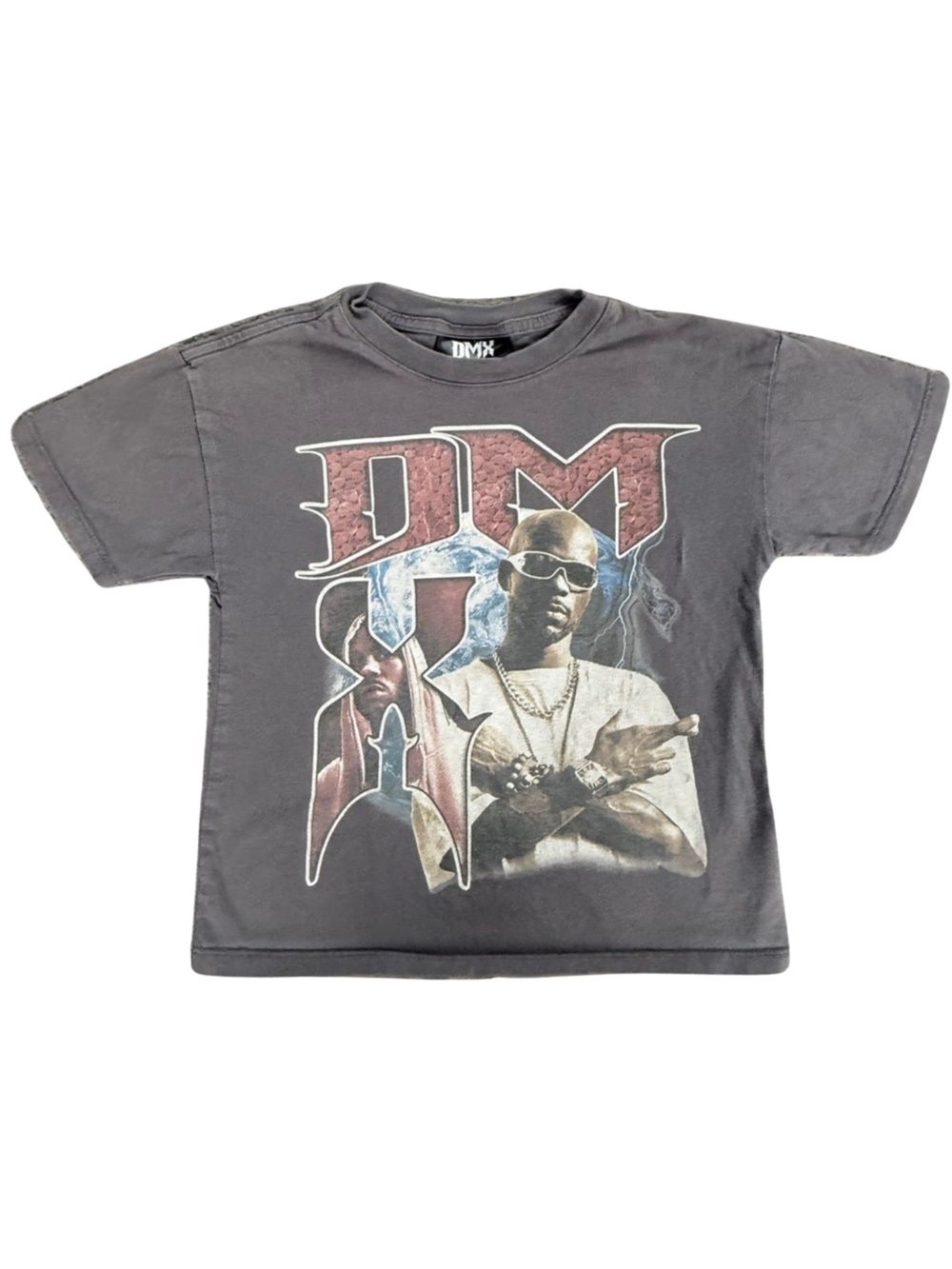 DMX Graphic T-Shirt – Kids Size 5 . Graphic Gray T-Shirt